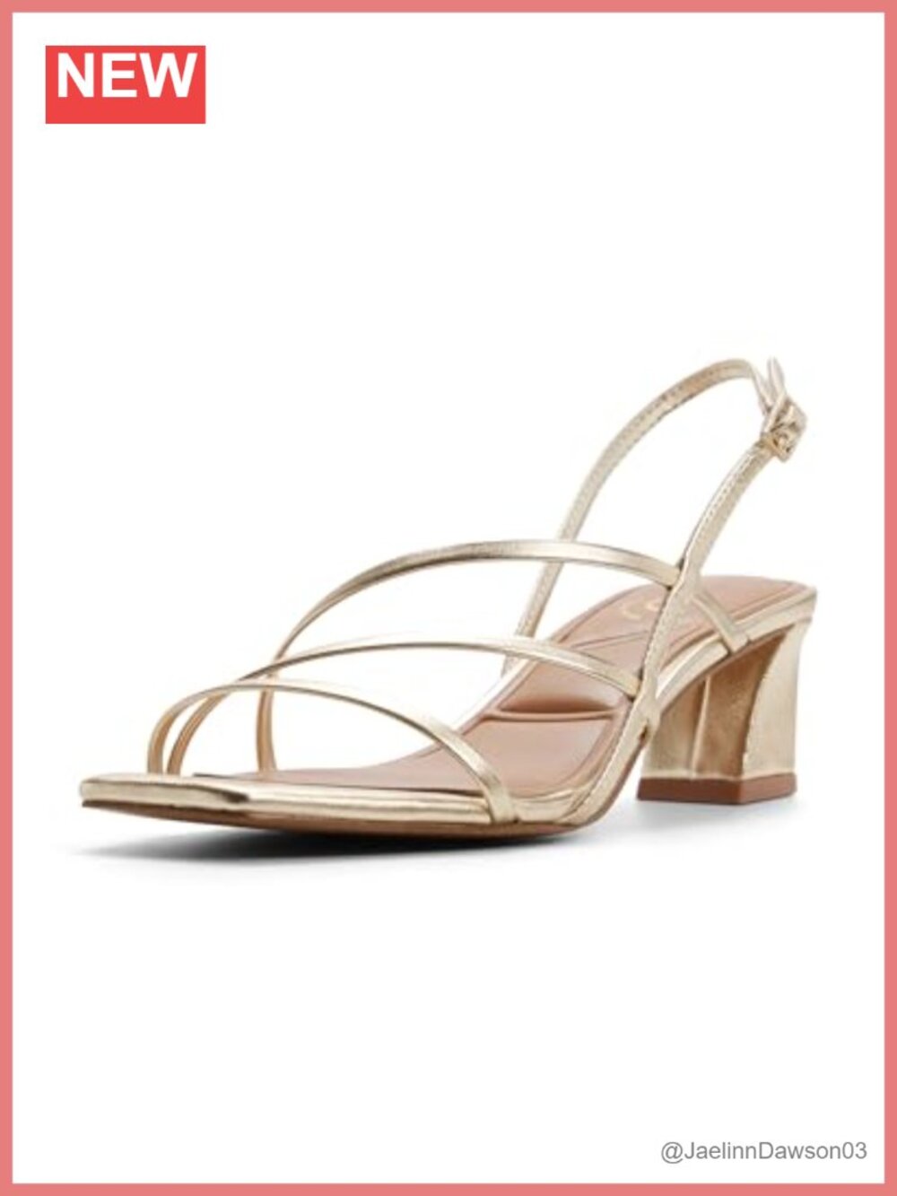 Strappy Block Heel Sandals Square Toe Slingback Women's